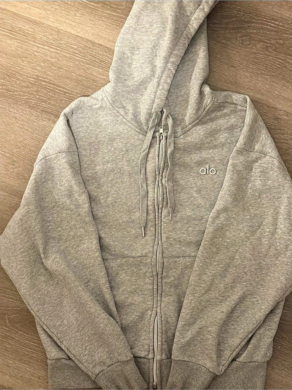Alo Full-Zip Hoodie in Gray Like New